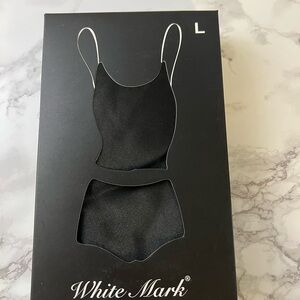 White Mark Black Pajama Set Timeless Elegance